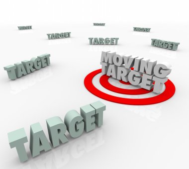Moving Target Changing Plan Strategy Find Elusive Location clipart