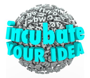 Incubate Your Idea 3d Words Letter Sphere Business Model Brainst clipart