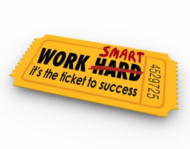 Work Smart Not Hard Ticket to Success Effort Results clipart