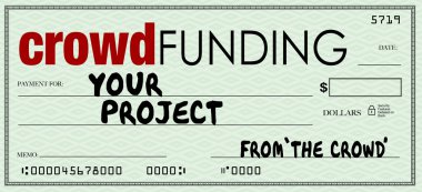 Crowd Funding Check Blank Amount Investing in Your Project clipart
