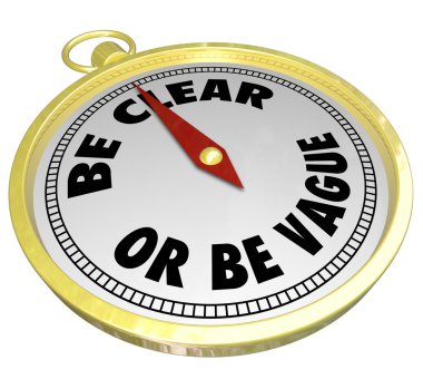 Be Clear or Be Vague Clarity Vs Confusing Message Commuication clipart