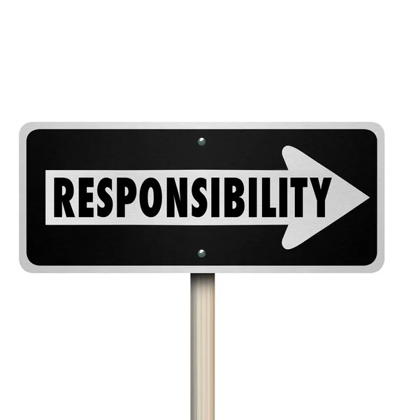 Responsibility Passing Job Duty Work Delegate One Way Sign — Stock Photo, Image