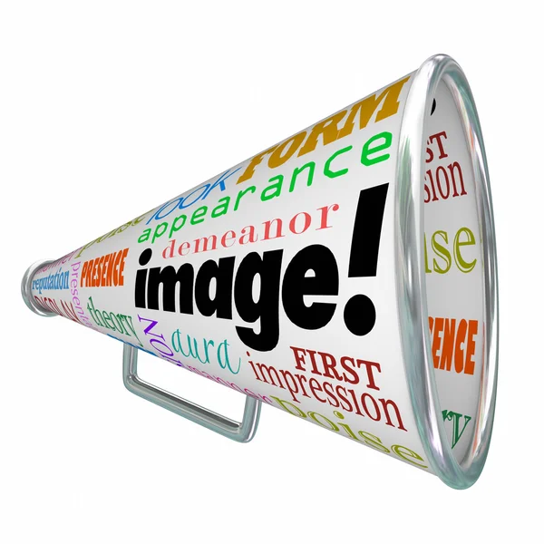 Image Word Bullhorn Megaphone Appearance Impression — Stock Photo, Image
