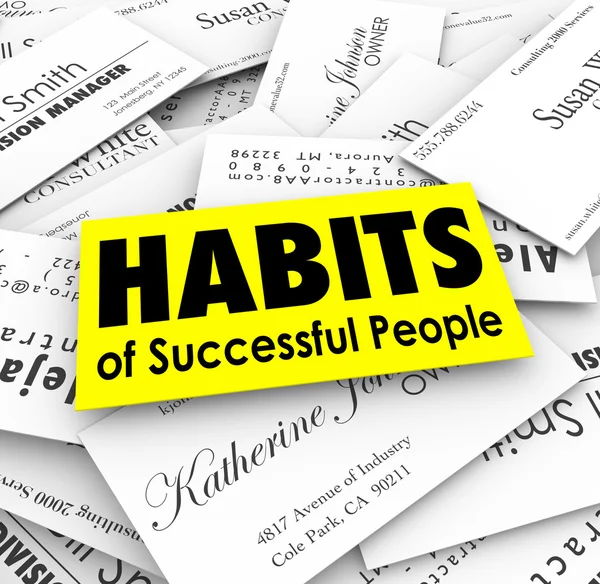 Habits of Successful People Business Cards — Stock Photo, Image