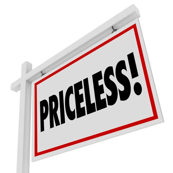 Priceless Word Home For Sale Real Estate Sign Expensive Value — Stock Photo, Image