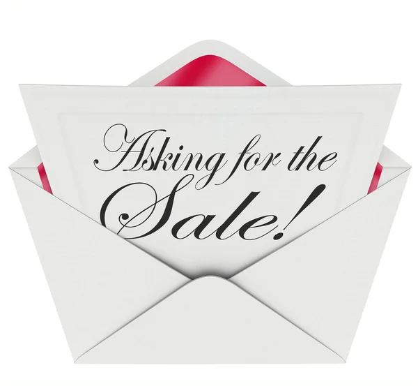 Asking for the Sale Envelope Letter Message Sales Close Deal — Stock Photo, Image