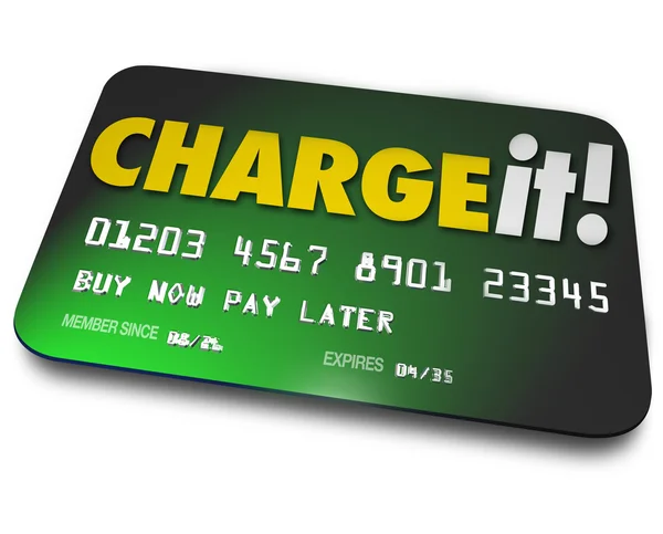 Charge It Plastic Credit Card Shopping Borrow Money Pay Later — Stock Photo, Image