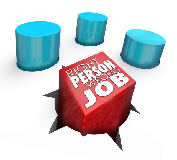 Right Person Wrong Job Square Peg Round Hole Bad Hire — Stock Photo, Image