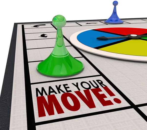 Make Your Move Board Game Piece Action Forward Turn — Stock Photo, Image