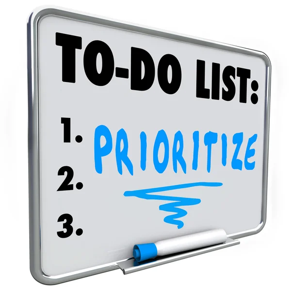 Priorice Word To Do List Administrar la carga de trabajo Muchas tareas —  Fotos de Stock