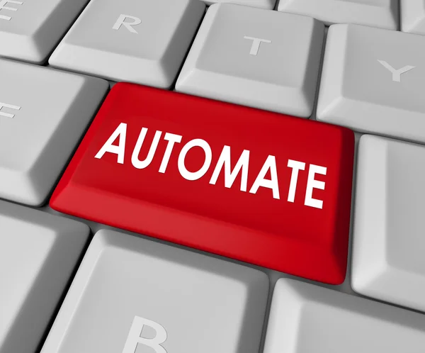 Automatize o botão chave do teclado do computador do Word Resultados imediatos — Fotografia de Stock