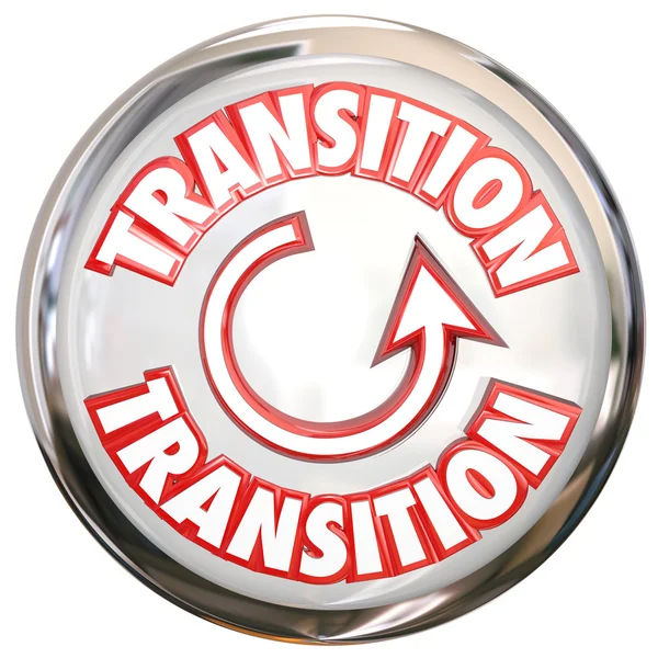 Transition Word White Button Icon Change Process Cycle — Stock Photo, Image