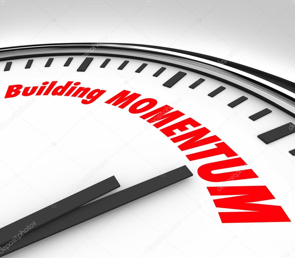 Building Momentum Clock Time Words Moving Forward