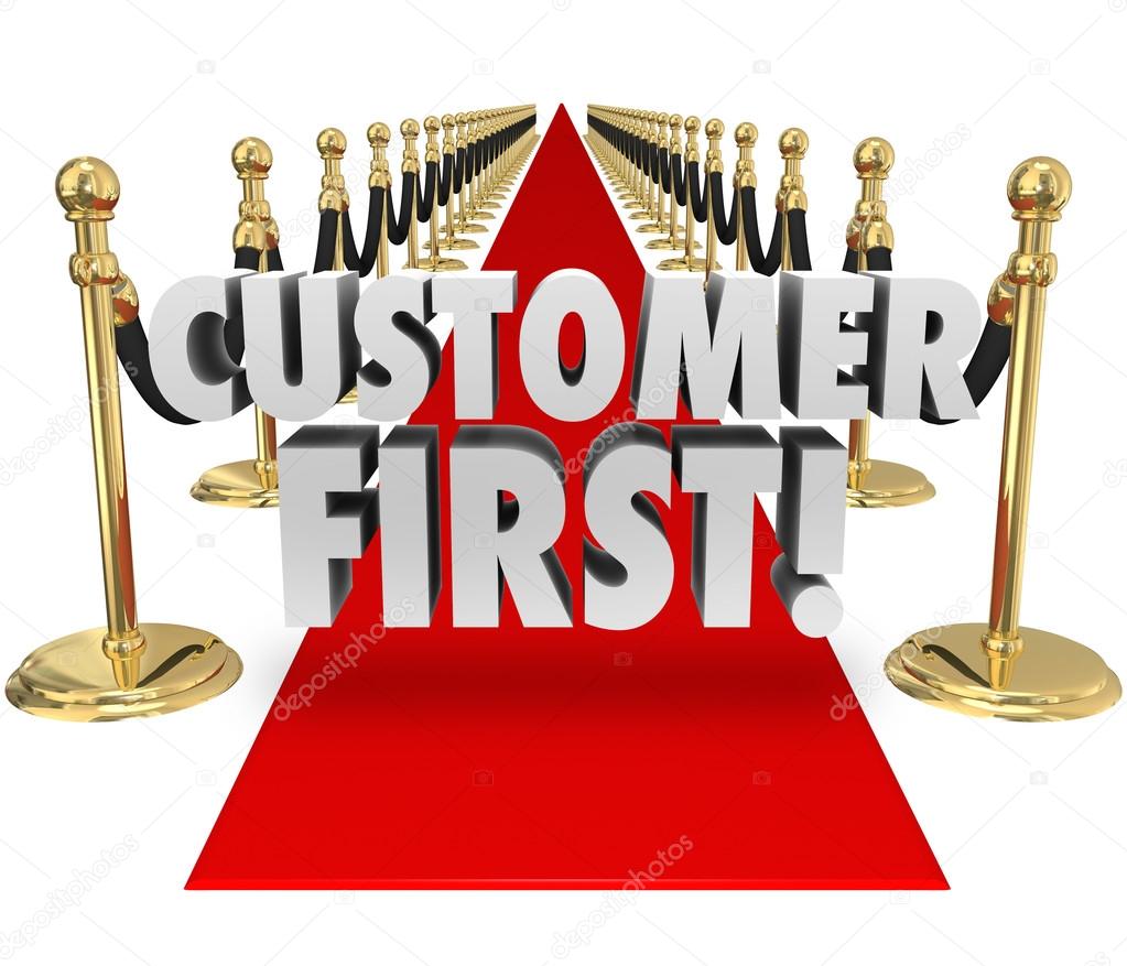 Customer First Words Red Carpet Top Priority Client Service