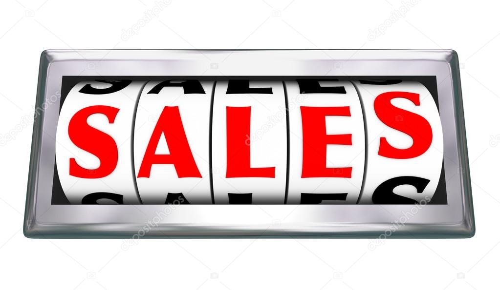 Sales 3d Word Odometer Gauge Measuring Closed Deals
