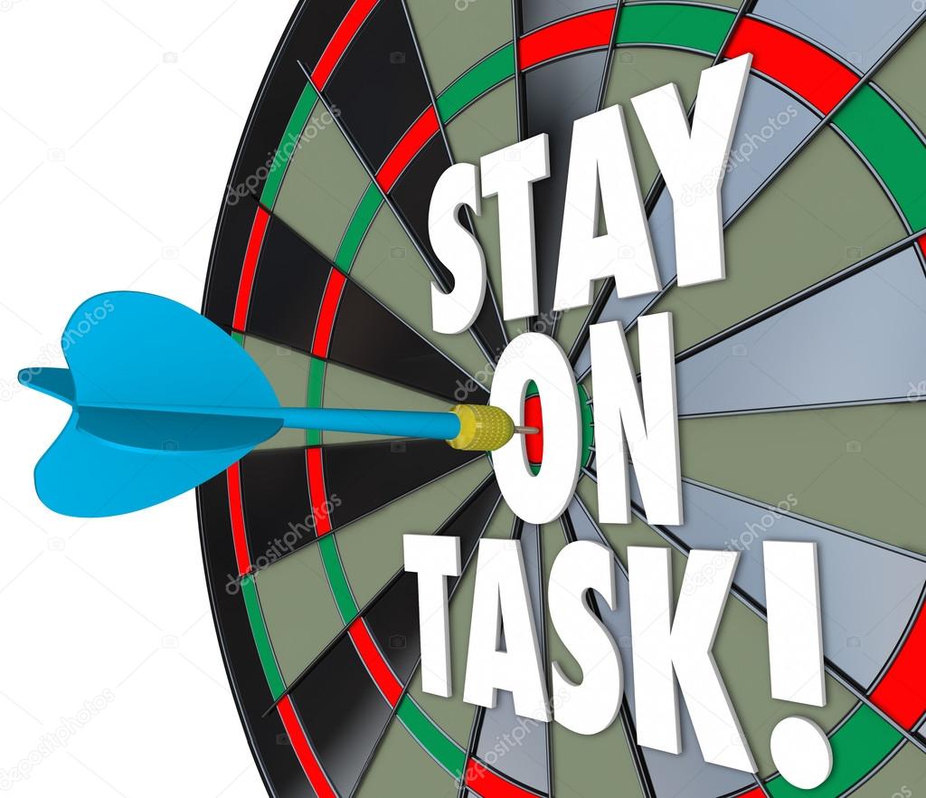Stay on Task 3d Words Dart Board Complete Job