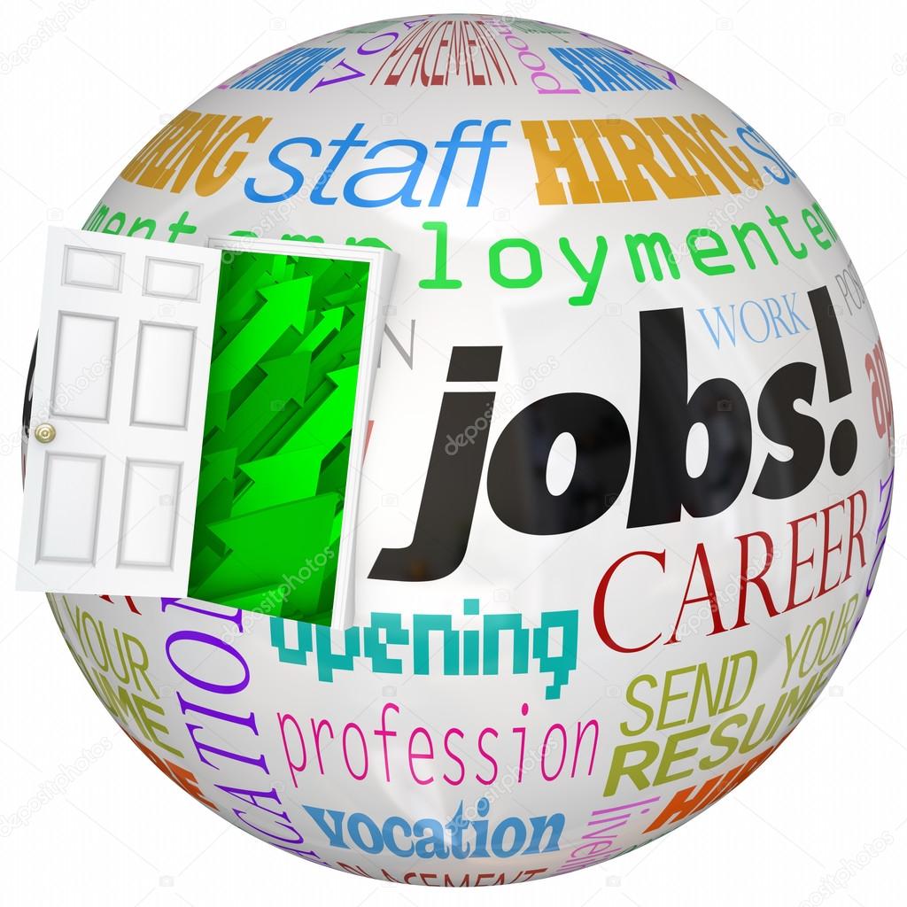 Jobs Career Door Open New World Work Opportunities Stock Photo by