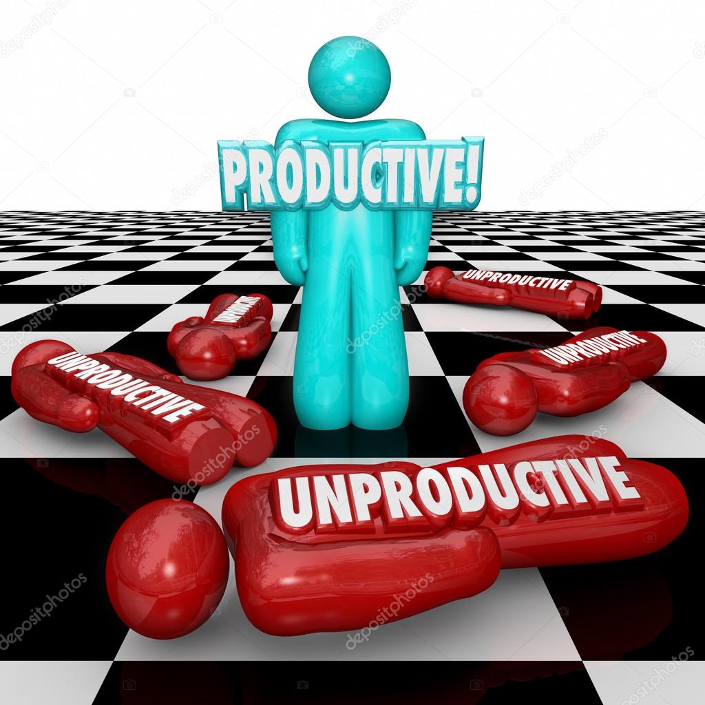 Productive Vs Unproductive Workers One Person Standing Most Effi