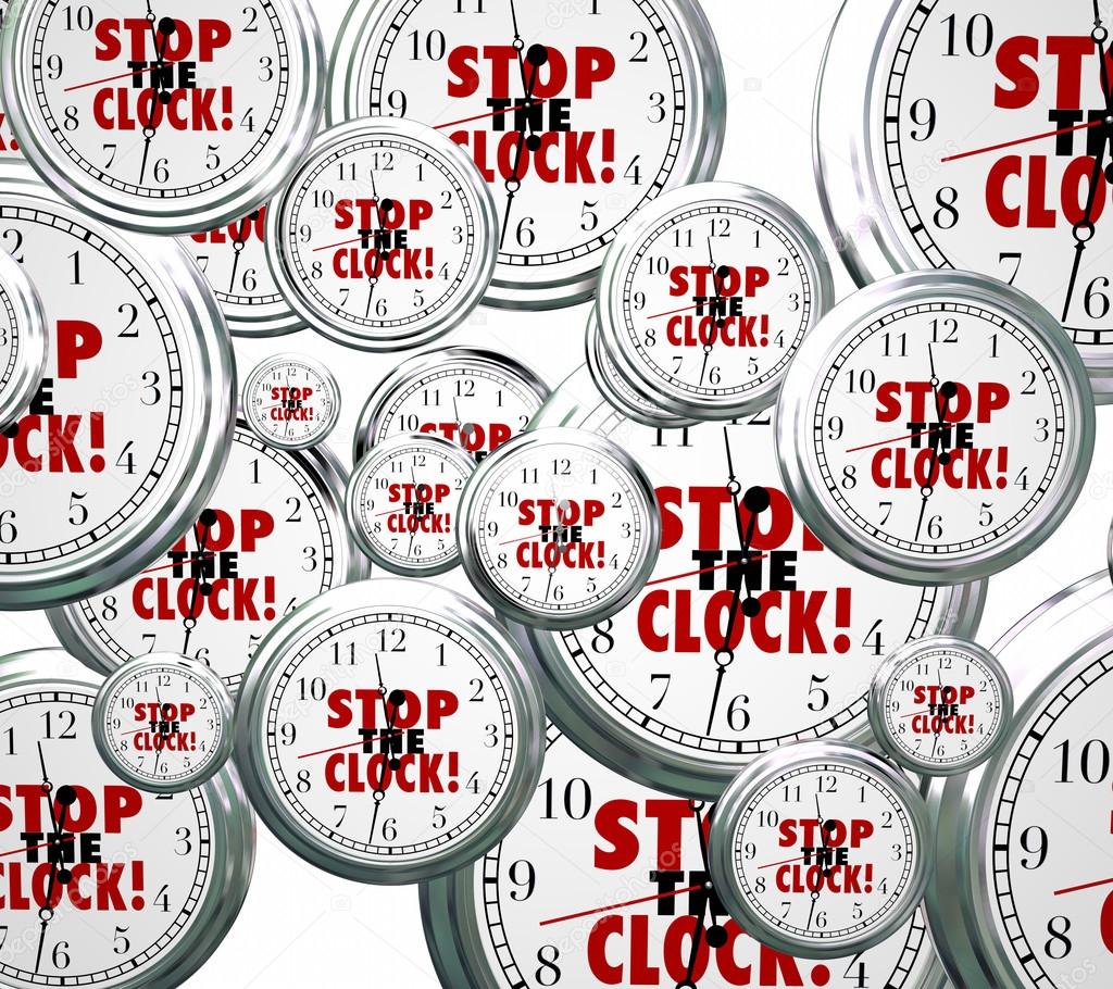 Stop the Clock Words Free Time Out Pause Break 