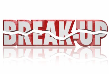 Break-Up 3d sözcük ayırma bölünmüş ortaklık boşanma