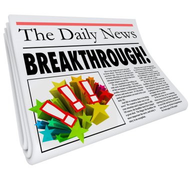 Breakthrough Newspaper Headline Big Announcement Discovery clipart