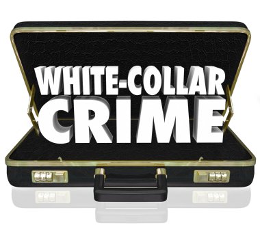 Beyaz yakalı suç 3d kelime evrak çantası Embezzle dolandırıcılık hırsızlık
