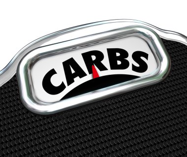 Carbs Word Scale Diet Losing Weight Eating Less Carbohydrates clipart