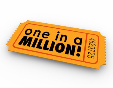 One in a Million Words Raffle Ticket Winner Game Luck Chance clipart