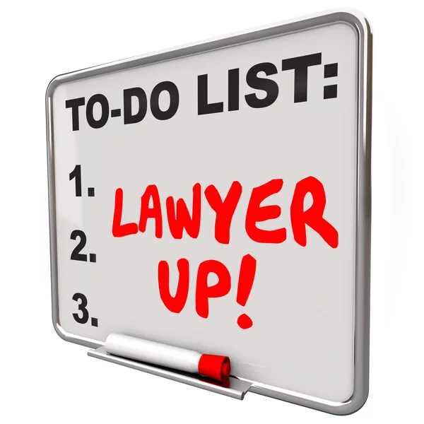 Advocaat tot lijst huren advocaat juridisch probleem rechtszaak — Stockfoto
