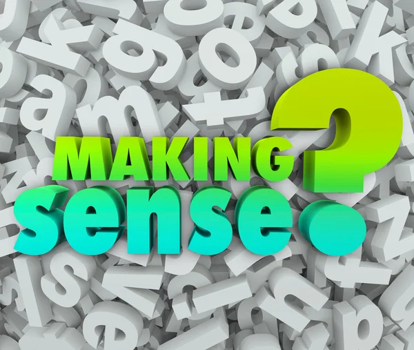 Making Sense 3d Words Letters Understanding Knowledge Grasping I — Stock Photo, Image