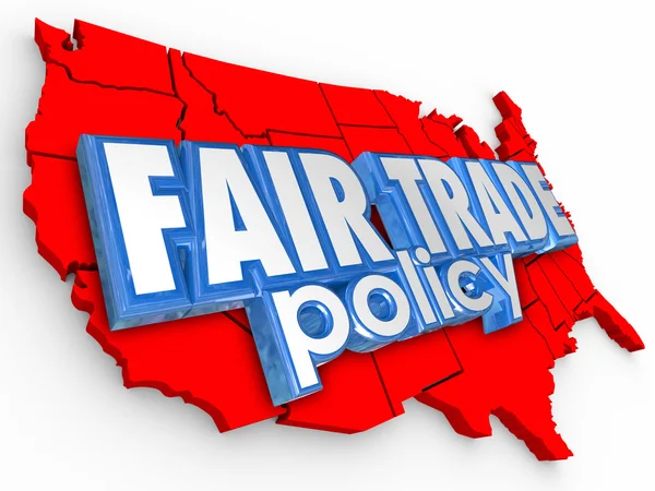 Fair Trade Poliy USA United States America Map Supply Economy — Stock Photo, Image