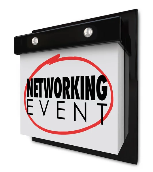 Networking evenement muur kalender woorden herinnering zakelijke bijeenkomst — Stockfoto