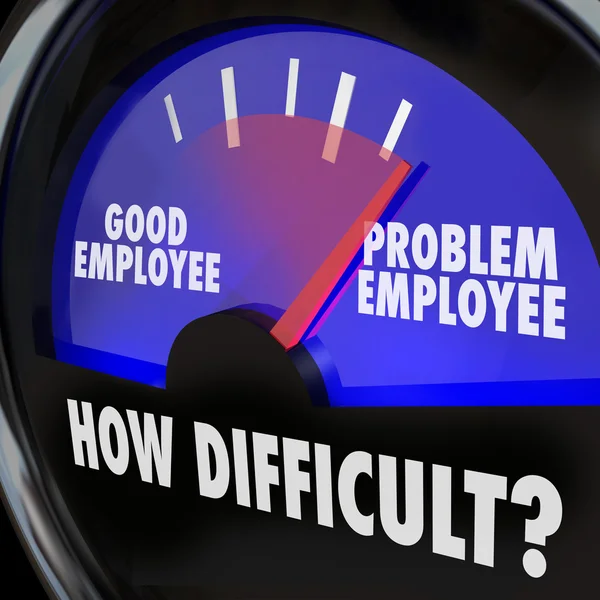 Problem Employee Level Good Worker Difficult Person Gauge — Stock Photo, Image