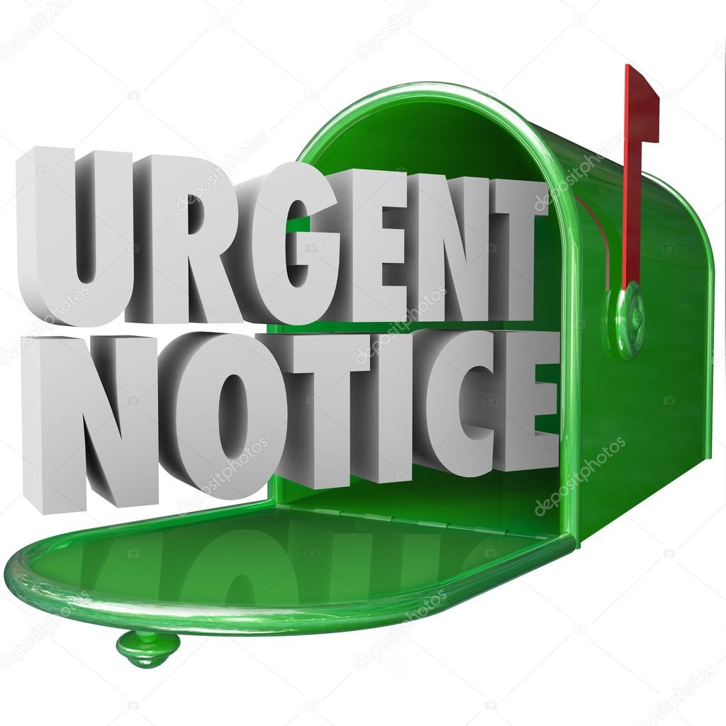 Urgent Notice Mail Critical Important Information Message Mailbo