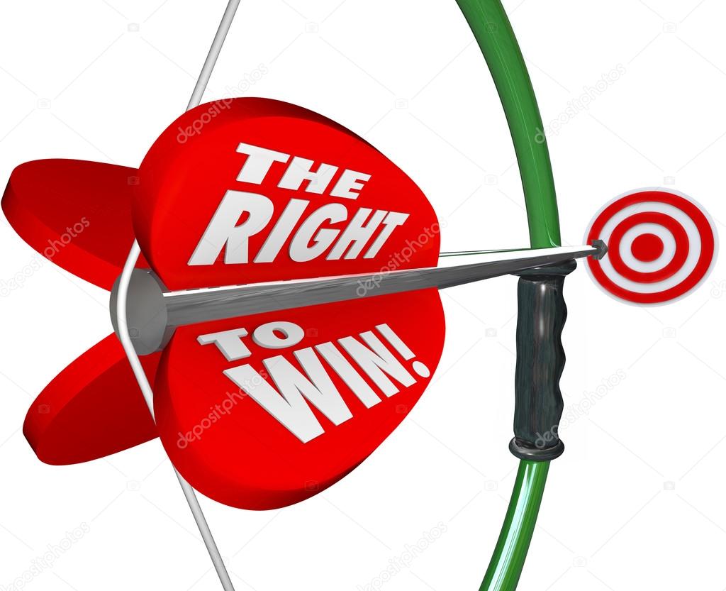The Right to Win Words Bow Arrow Success Competitive Advantage