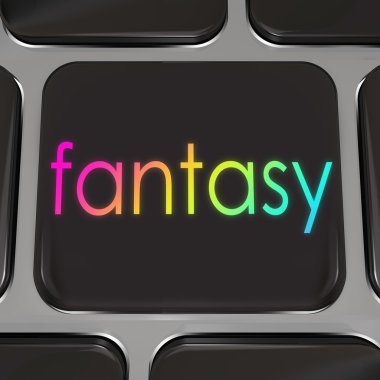 Fantezi kelime siyah bilgisayar klavye anahtar