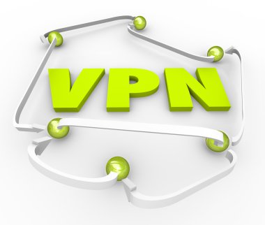 Bağlantılı bir sunucu bağlantılarında çevrili Vpn 3d harfler