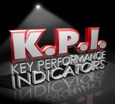 KPI mektup kısaltma kırmızı 3d Word'de