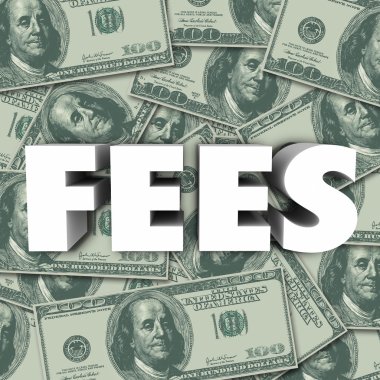 Fees word in 3d letters clipart