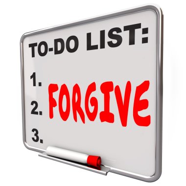 Forgive word written on a to do list clipart