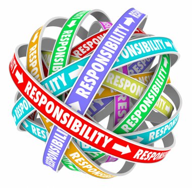Responsibility word on ribbons in a ball or sphere clipart