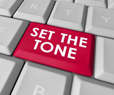 Set the Tone words on a computer keyboard button clipart