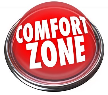 Comfort Zone words on a red light or button clipart
