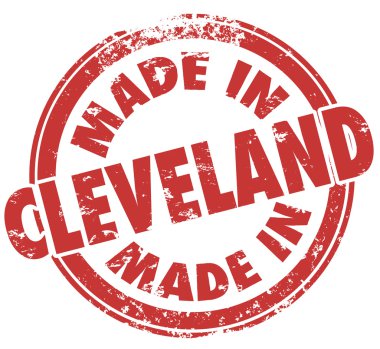 Kırmızı yuvarlak damga Cleveland kelimelerle yapılan