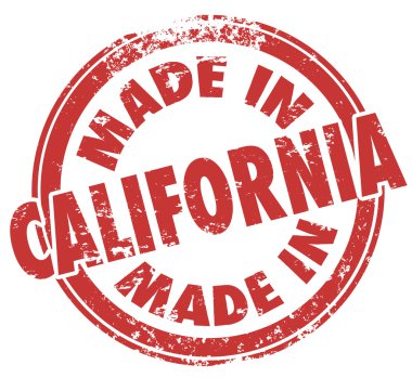 Yuvarlak kırmızı pul California kelimelerle yapılan