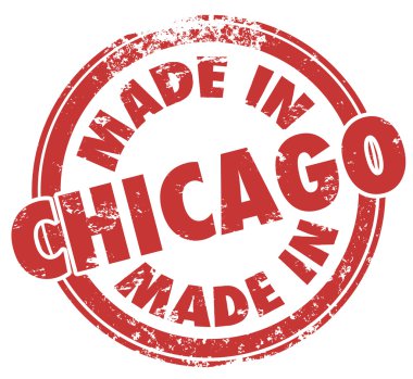 Yuvarlak kırmızı pul Chicago kelimelerle yapılan