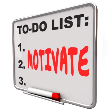 Bir Yapılacaklar listesi üzerinde yazılı kelime motive