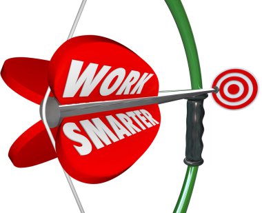 Work Smarter Bow Arrow 3d Words Intelligenct Working Plan Strate clipart