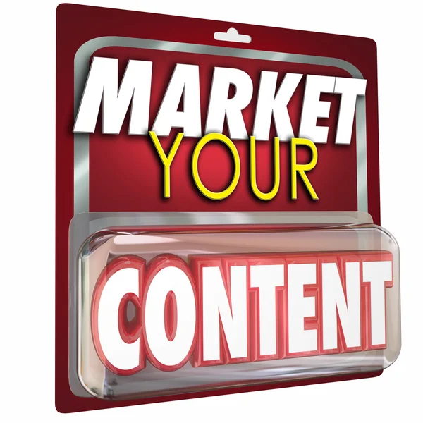 Mercado seu conteúdo 3d palavra no pacote — Fotografia de Stock
