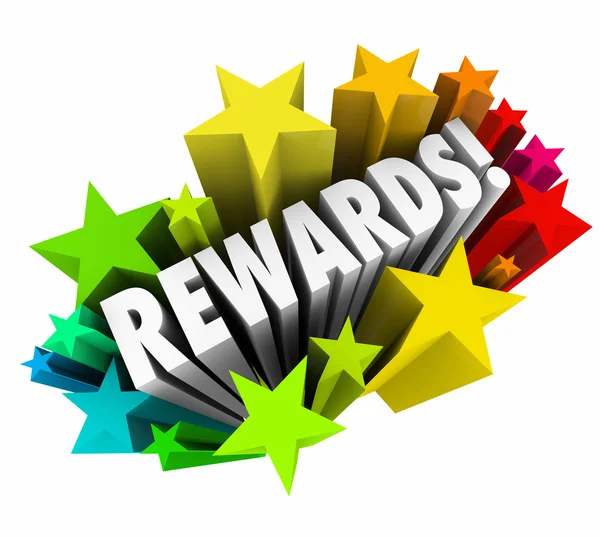 Rewards word in colorful stars — Stock Photo, Image